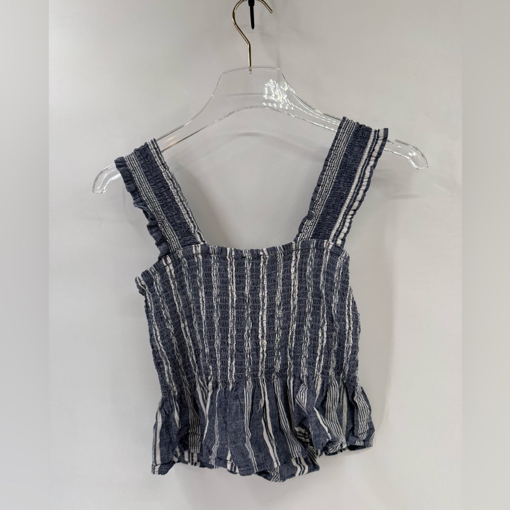 Anthropologie Maeve‎ Peplum Blue & White Blouse size small - Picture 7 of 8